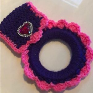 Heart button kitchen towel hanger